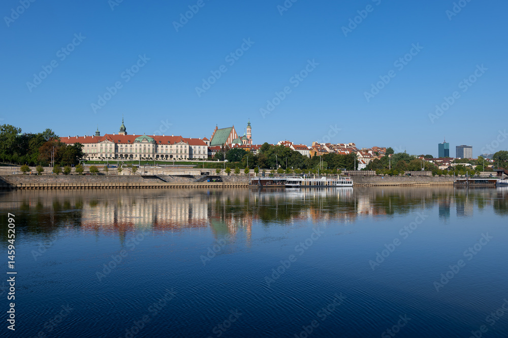 Warsaw River View Skyline In Poland Warsaw River View Skyline In Poland