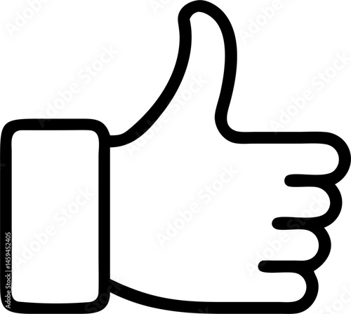 Thumbs Up Icon outlines vector illustration, 