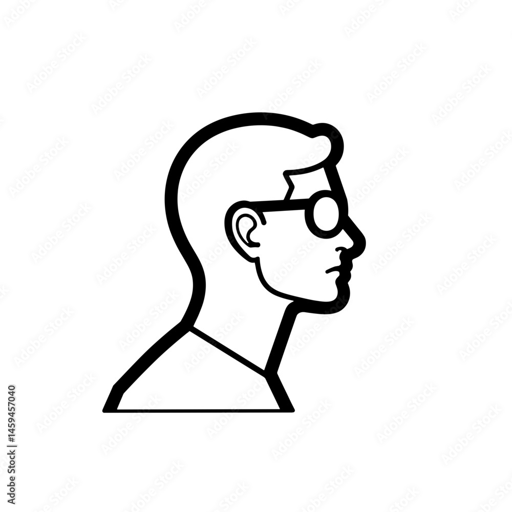 Profile icon with driving license badge, minimalist line art Profile icon with driving license badge, minimalist line art