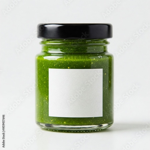 Japanese Yuzu Kosho Paste Mini Glass Jar Blank Label White Background