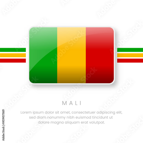 National Mali Flag.Vector Mali Button Flag. Realistic National Flag Design and Vector Template