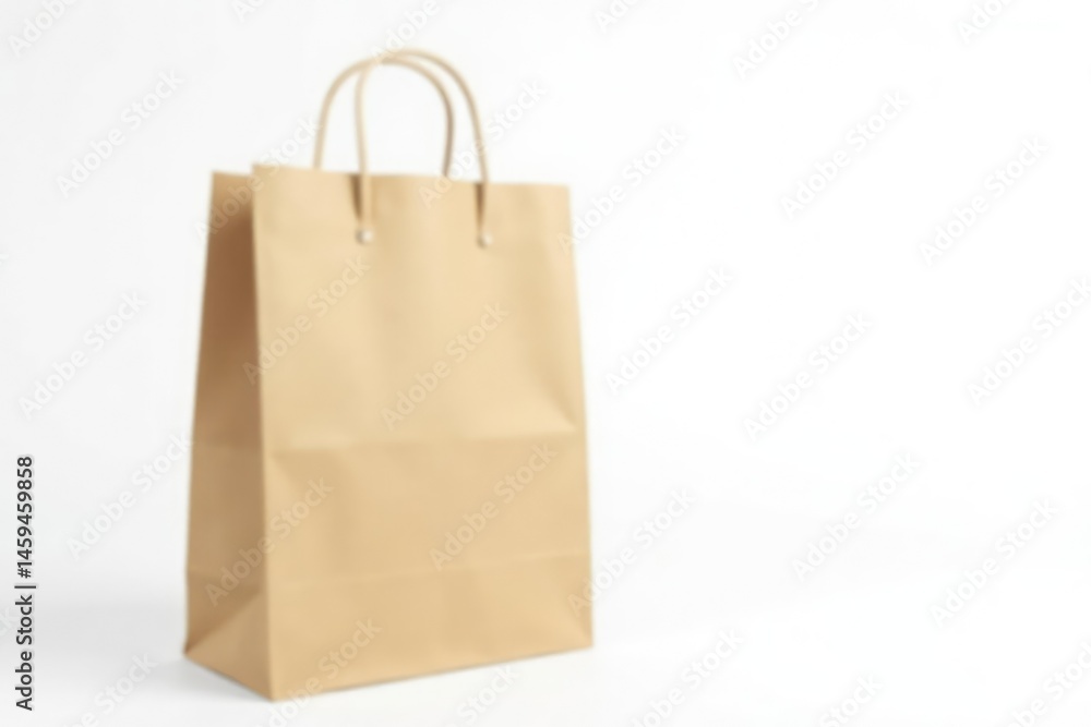 Empty brown paper shopping bag isolated on white background , carry bag, tote Empty brown paper shopping bag isolated on white background , carry bag, tote