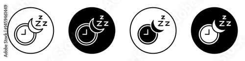 Sleeping Time icon set.  Sleeping Time vector icon in line design for web design, logo and mobile app. Symbol of Sleeping Time on white background. Vector illustration.