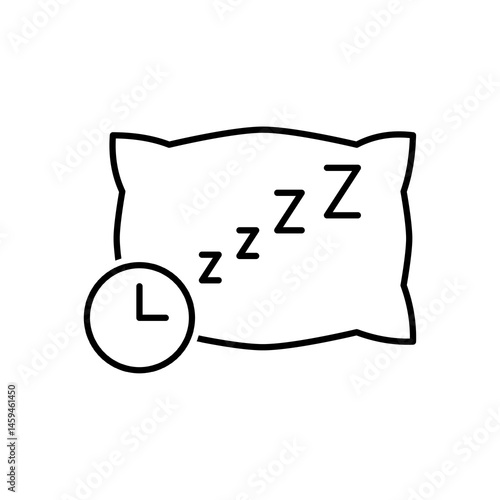 Sleping Time in line design. Sleping Time Icon. Sleping Time symbol for web design and mobile app. Vector illustration.