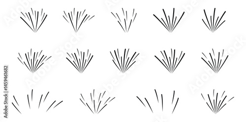 Firework Bursts, Minimalist Vector Fireworks Collection.