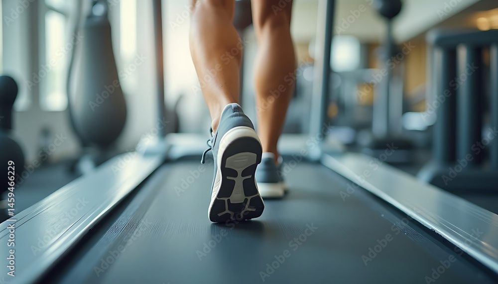Person Running on Treadmill Person Running on Treadmill