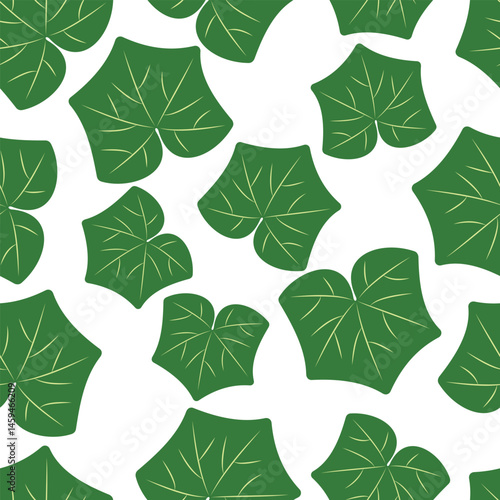 Pumpkin Leaves Pattern - Seamless Background Vector.