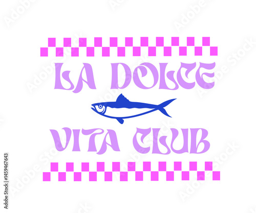 Italy Cute minimal Abstract European dolce cute  Italia pink novelty conversational   la dolce vita italy retro trending pyjama Graphic Vector Logo T-shirt Design emblem crest Fashion Tee t-shirt logo