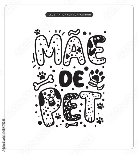 Lettering Mãe de Pet para composição