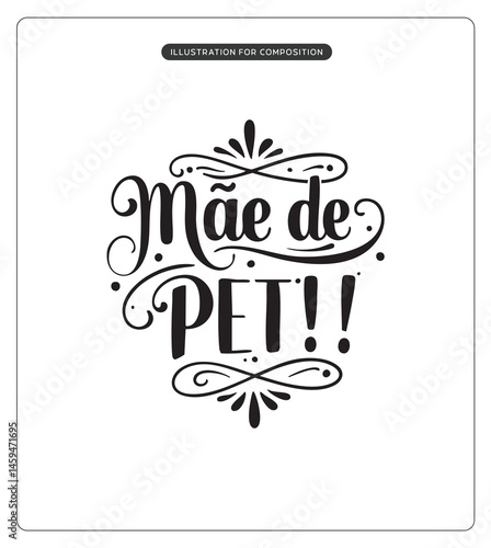 Lettering Mãe de Pet para composição