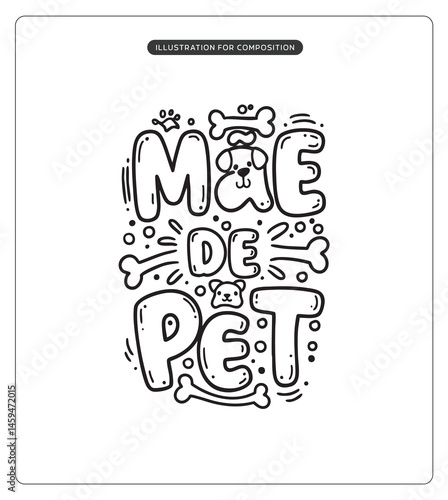 Lettering Mãe de Pet para composição