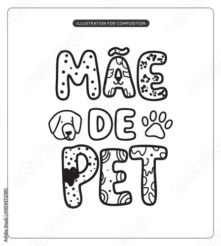 Lettering Mãe de Pet para composição