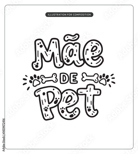 Lettering Mãe de Pet para composição