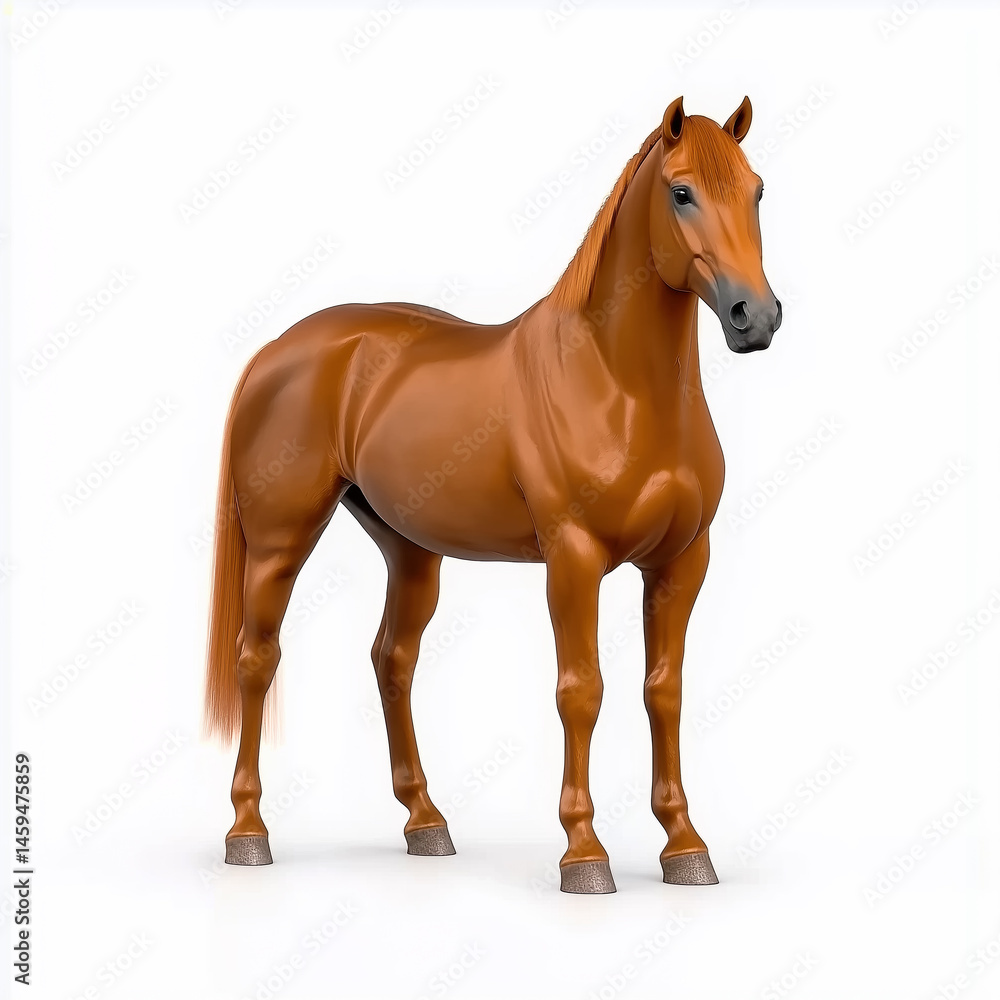 Obraz premium Majestic brown horse standing gracefully in a serene environment
