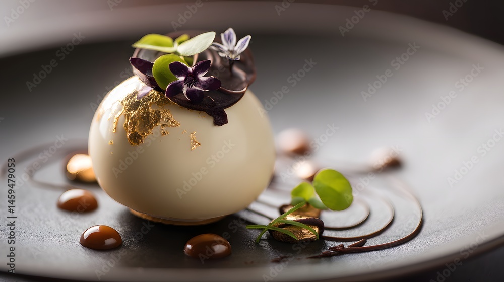 Gourmet Dessert Plate: Elegant Fine Dining Dessert