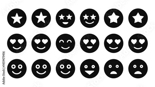 Emotion icon pack featuring icons for good, bad, maybe, evaluation, and rating for user interface design and feedback