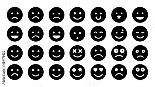 Emotion icon pack with emotional evaluation icons such as good, bad, maybe for interactive experiences and surveys