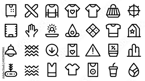 Flat Linear Design Set of Symbols Representing Care Concepts for Healthcare Websites and Mobile Applications