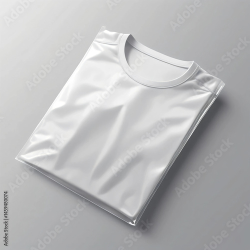 white t shirt in bag on white background