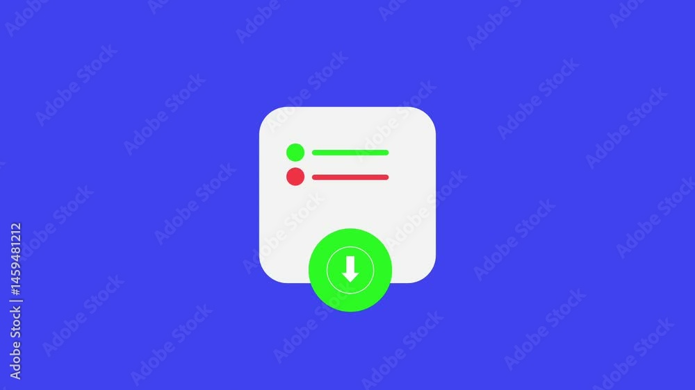 Download icon animation isolated on green color background. Download icon animation isolated on green color background.