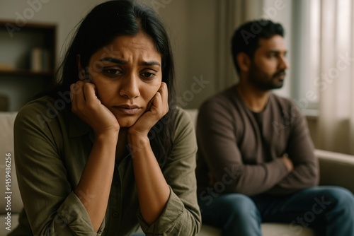 Obraz na płótnie Couple experiencing emotional conflict.