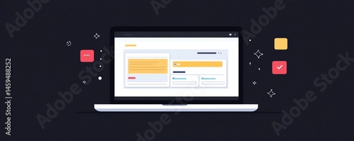 A focused shot of a laptop screen displaying an open project with no notifications, emphasizing productivity and concentration.