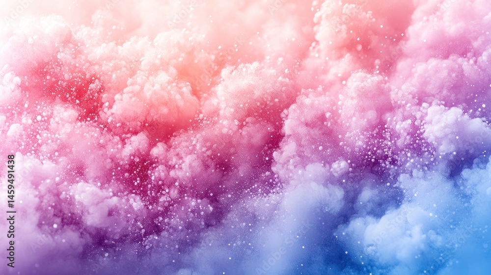 Fototapeta premium Colorful pastel clouds with sparkle effect, dreamy background.