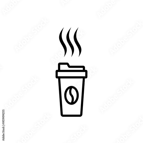 coffee paper cup line icon