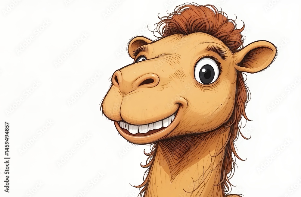 Obraz premium Cheerful Cartoon Camel Whimsical Illustration