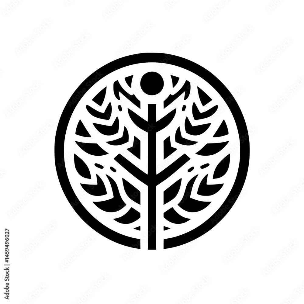 Minimalist Black & White Tree Logo Design Minimalist Black & White Tree Logo Design