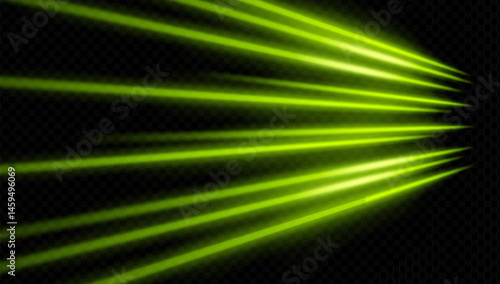 Green golden rays expanding from a single source on dark background. Suitable for theater lights, award stage, or cinematic transitions.