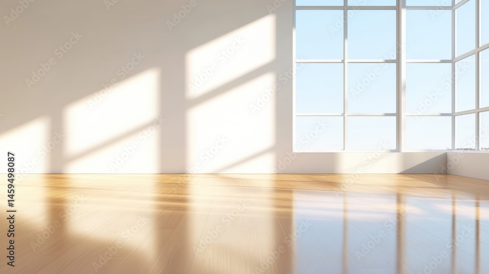 Obraz premium Empty room with hardwood floor