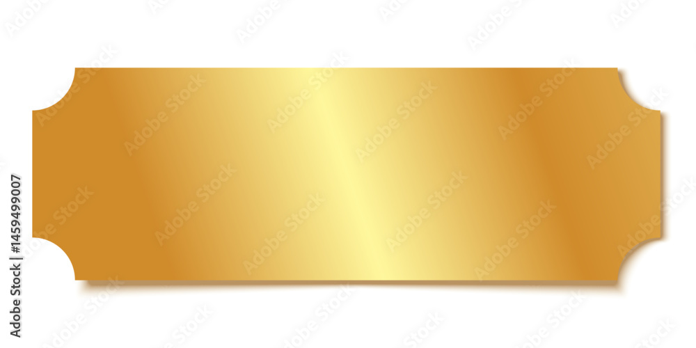 Golden ticket blank template isolated on white background. Vector illustration Golden ticket blank template isolated on white background. Vector illustration