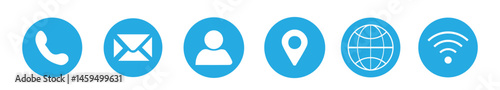 Set of contact us icons. Vector address business illustration. Set of web icons for email computer communication. Vector website icon set