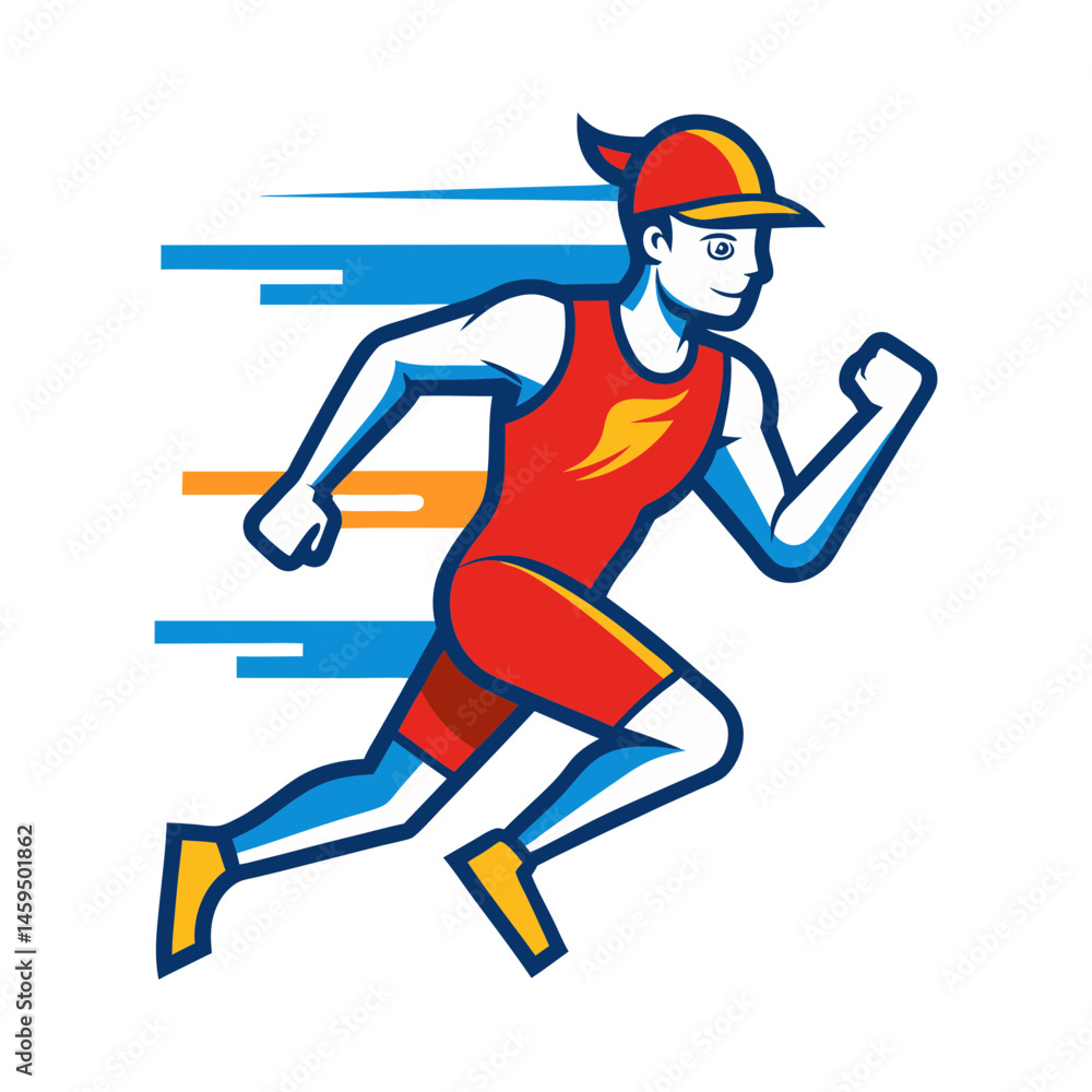 Fototapeta premium Download Sport Runner Icon Logo Vector Illustration Artwork Eps File For Design.