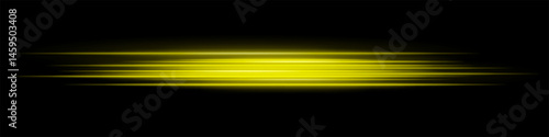Warm orange horizontal speed light streaks on black background. Ideal for motion effects, light trails, or fast digital animations.