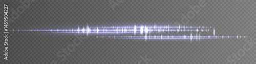 Soundwave set icon. Purple luminous frequency lines on transparent background. Perfect for futuristic interface, audio mixing, sound detection visuals, digital technology and communication.