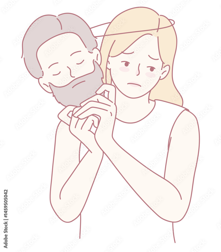 This heartwarming illustration beautifully captures the deep care and emotional bond shared between two characters This heartwarming illustration beautifully captures the deep care and emotional bond shared between two characters