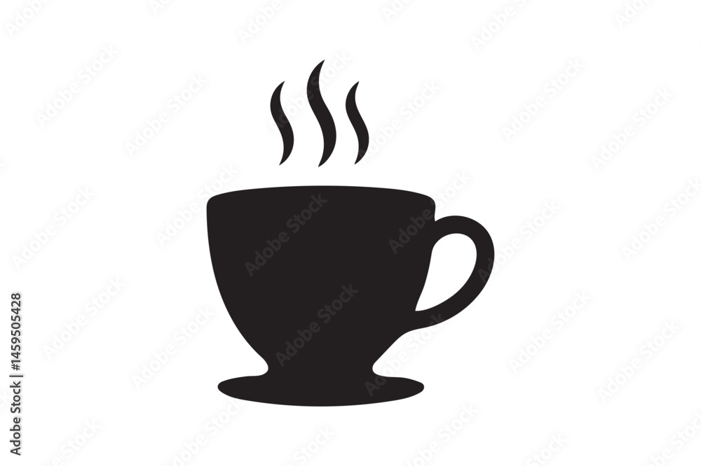 Coffee cup silhouette on white background. Coffee cup silhouette on white background.