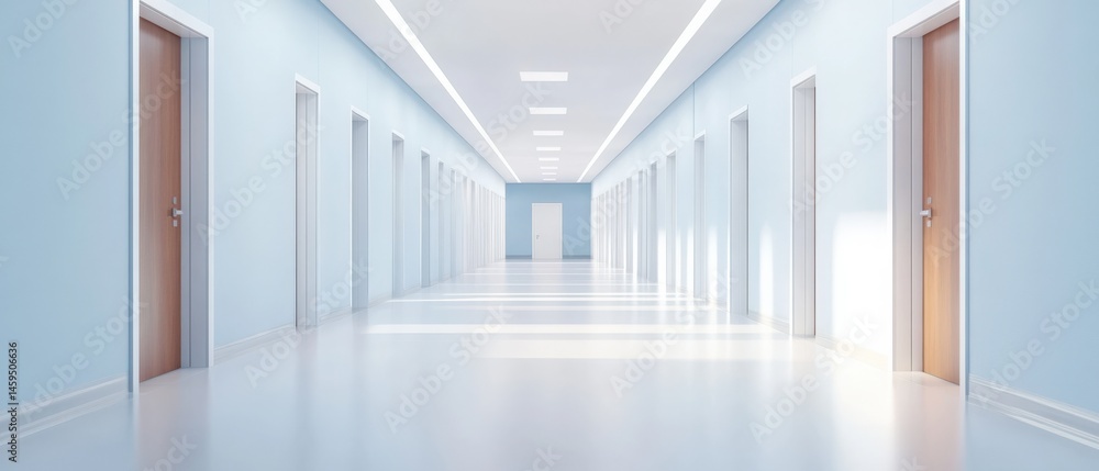 Obraz premium Long corridor with doors