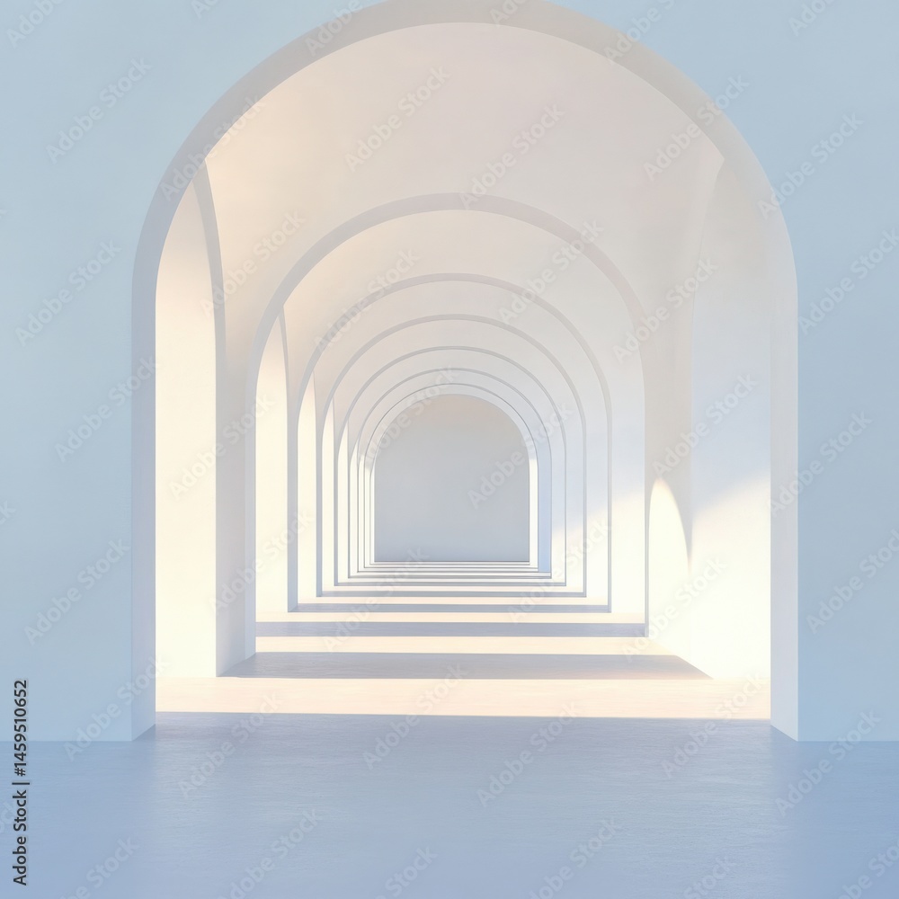 Fototapeta premium White hallway with archways