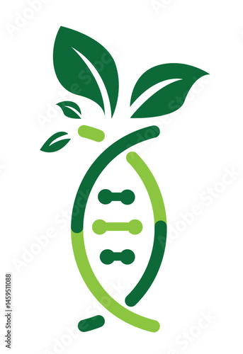 Genetic Engineering in Agriculture and Farming DNA Plant Isolated on White. Biotechnology and genetically modifying plants, lab research vector
