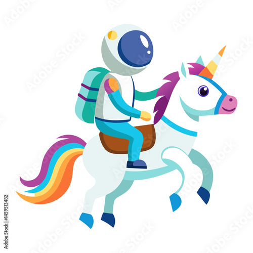 Download Astronaut Riding Unicorn Cartoon Vector Icon Illustration Eps File For Design.