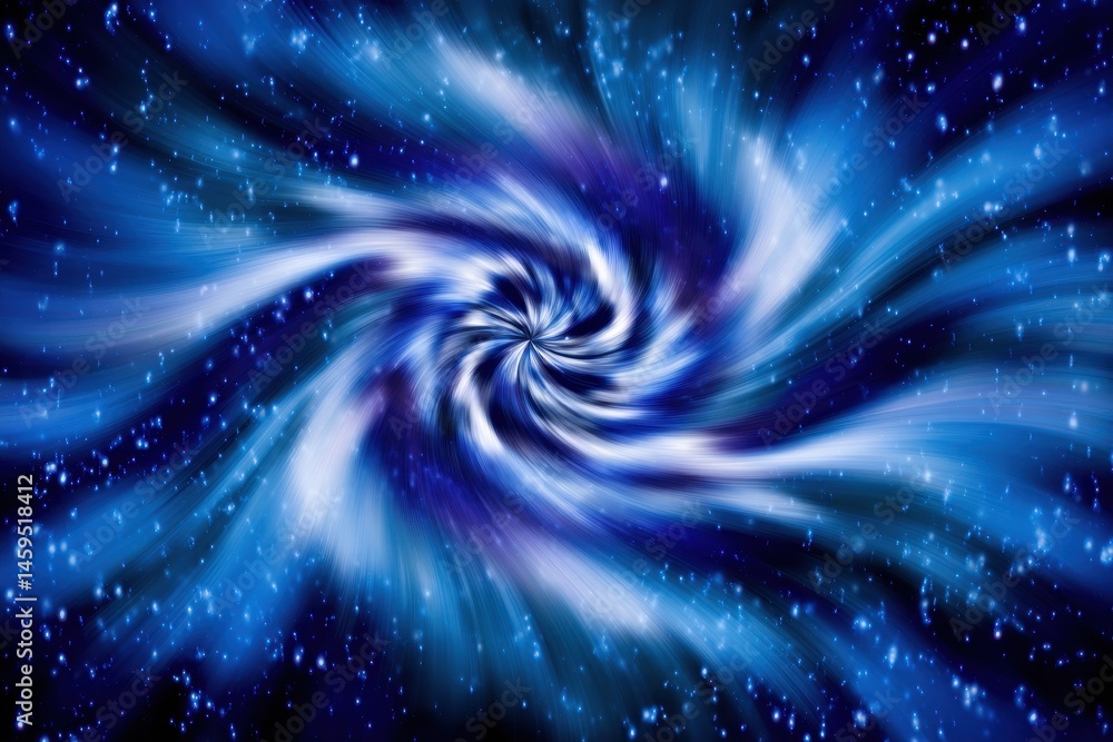 Spiral galaxy in deep space with swirling stars