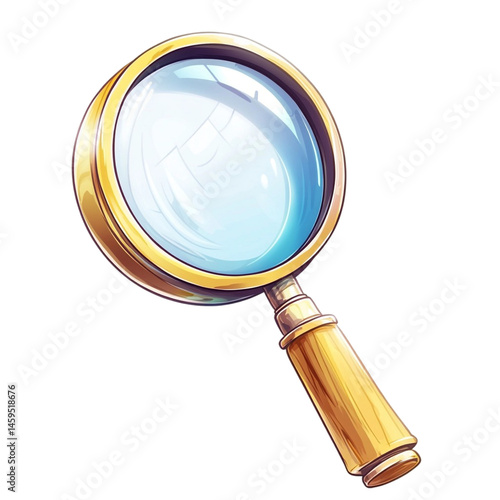 ornate magnifying glass golden handle