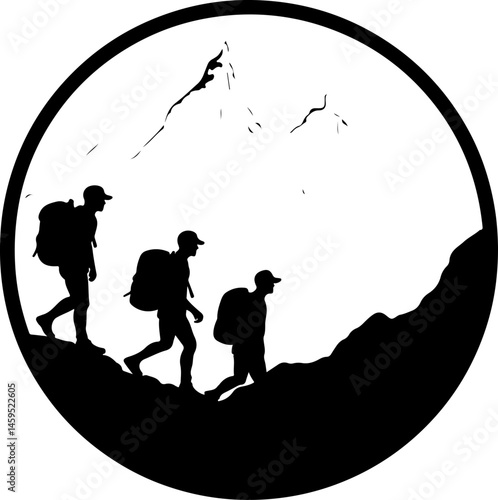 Solo Hiker in the Mountains – Wilderness Adventure Artwork