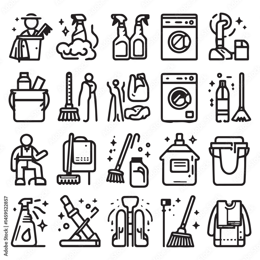 editable vector clip art collection of cleaning elements editable vector clip art collection of cleaning elements