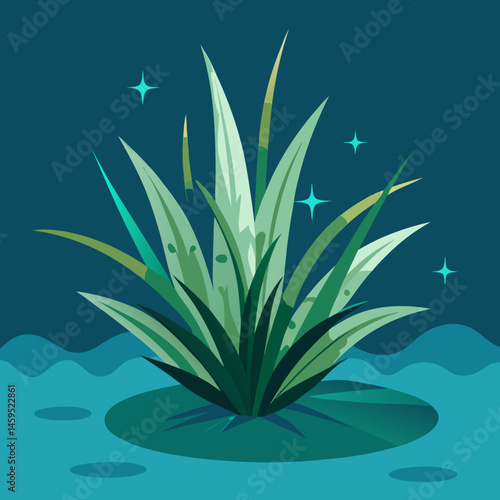 Download Water Stargrass Plant Vector Eps File For Design.