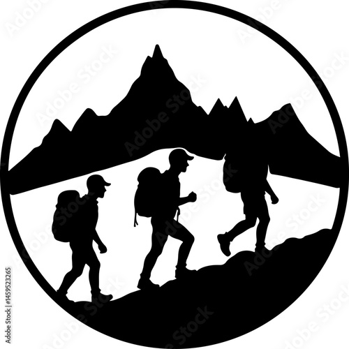 Solo Hiker in the Mountains – Wilderness Adventure Artwork