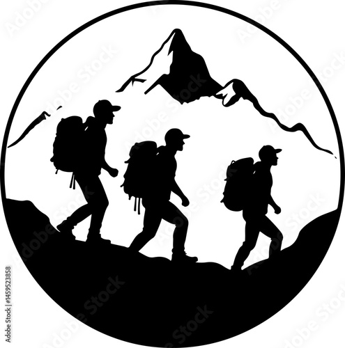 Solo Hiker in the Mountains – Wilderness Adventure Artwork